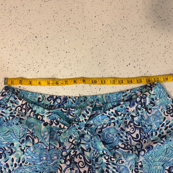 Lilly Pulitzer Mylee Tie Front Light Aqua Spritz Shorts Size 14 - Picture 7 of 8
